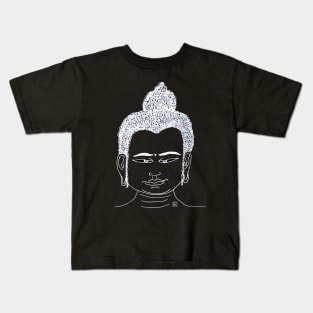 White Buddha head with the look Kids T-Shirt